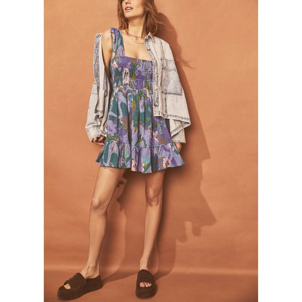 🆕 FREE PEOPLE Vernon Mini Dress / River Combo